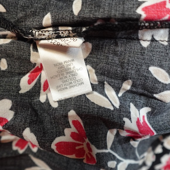 J Jill Dress Womens Large Black Floral Sleeveless Collared Midi Dress Pockets - Picture 7 of 10